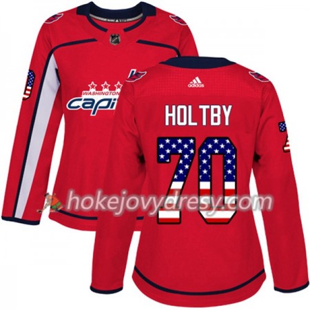 Dámské Hokejový Dres Washington Capitals Braden Holtby 70 2017-2018 USA Flag Fashion Černá Adidas Authentic
